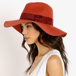 Brixton Piper Hat Heyna floppy Wool felt hat wide brim burnt orange Fedora
